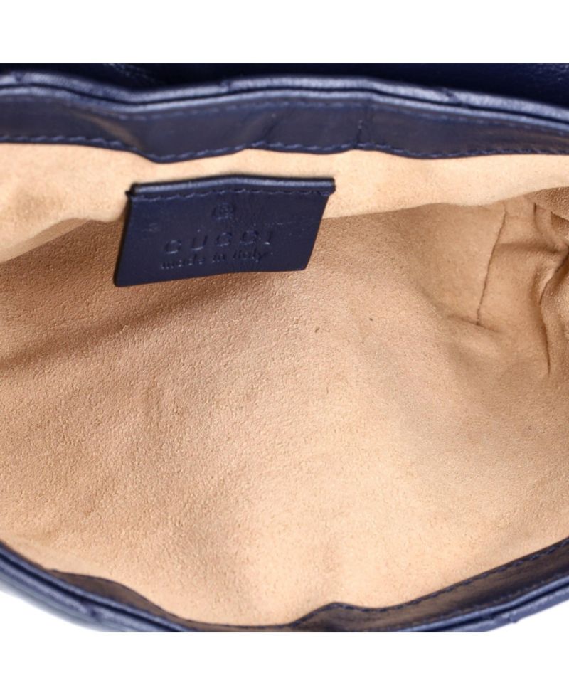 Super Mini GG Marmont Flap Bag Diagonal Quilted Leather