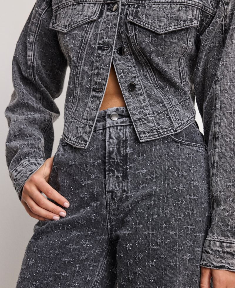 Women's Dolly Joleans Crystal Good Skate Wide Leg Jeans, Regular & Plus Size