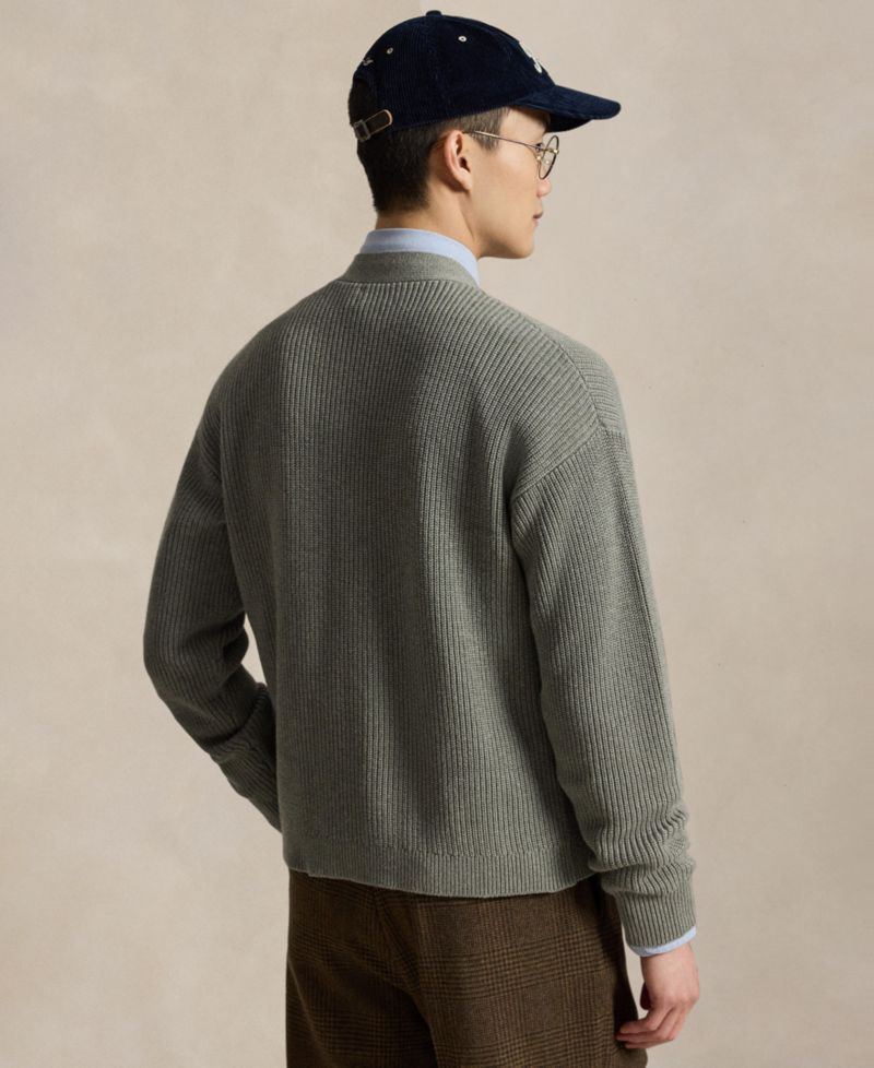 Men's Relaxed-Fit Textured Cardigan