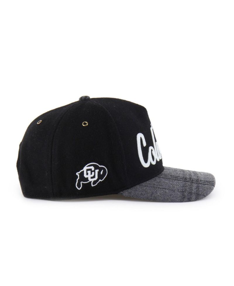 Men's and Women's Black Colorado Buffaloes Windowpane Plaid Collection Hitch Adjustable Hat