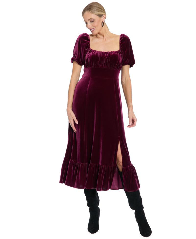 Petite Square Neck Midi Dress