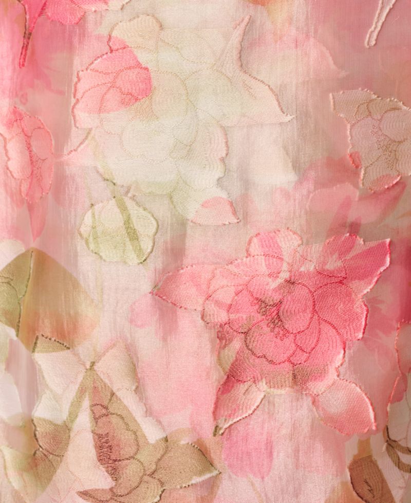 Plus Size Cascade Organza V-Neck Midi Dress
