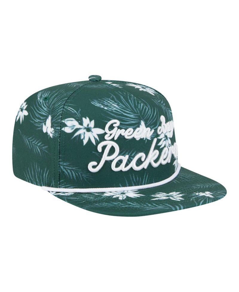 Men's Green Green Bay Packers Palm Print A-Frame 9FIFTY Snapback Hat