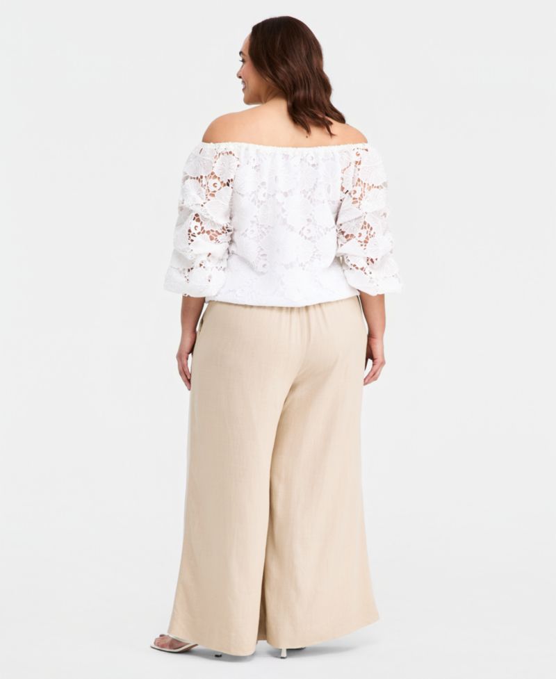Plus Size Mid-Rise Wide-Leg Pants