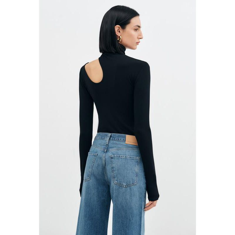 Women's Allegra Extra-Long Sleeve Turtleneck Cutout-Shoulder Jersey Evening Top