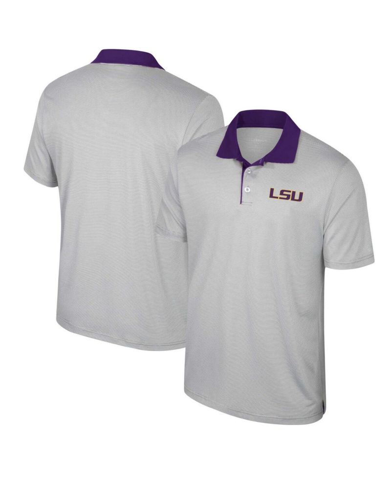 Men's Gray Texas Longhorns Big & Tall Tuck Striped Polo