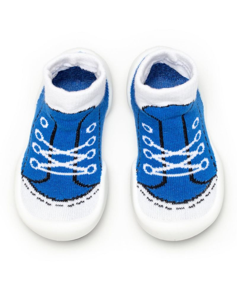 Infant Girl Boy First Walk Sock Shoes Sneakers - Blue