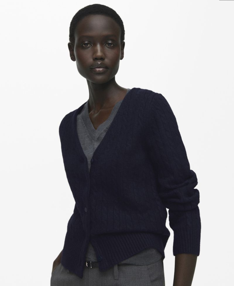 Women's Knitted Braided Cardigan Sweater