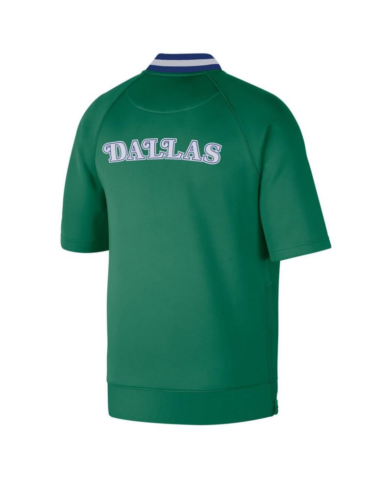 Men's Green Dallas Mavericks Classic Edition Hardwood Classics Authentic On-Court Game Full-Snap Jacket