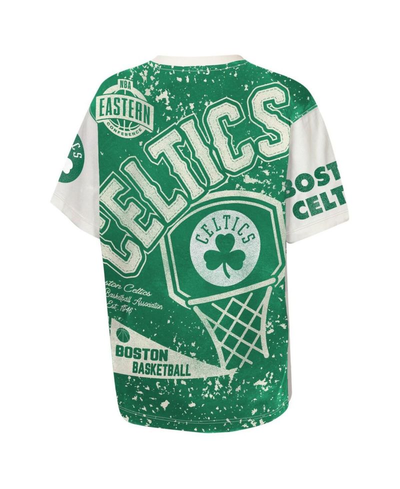 Big Boys and Girls Cream Boston Celtics Top Player All-Over-Print T-Shirt