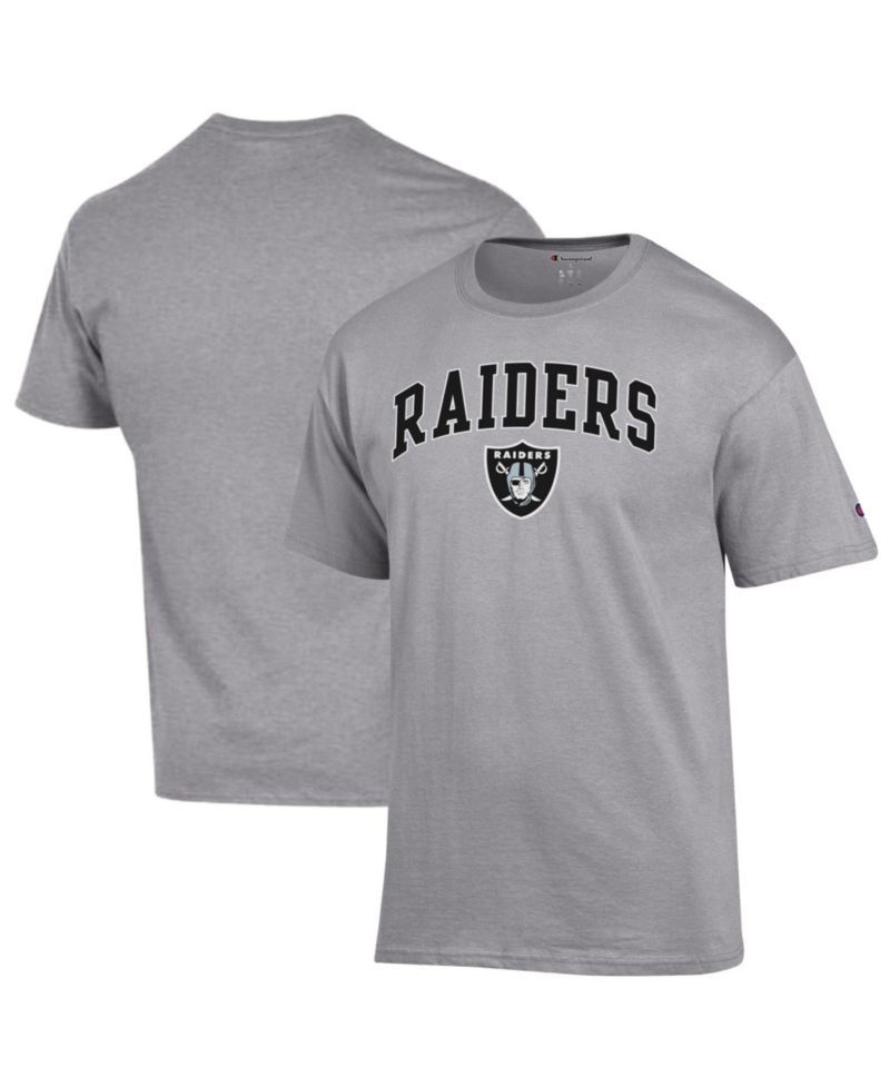 Men's Gray Las Vegas Raiders Arch Over Logo T-Shirt