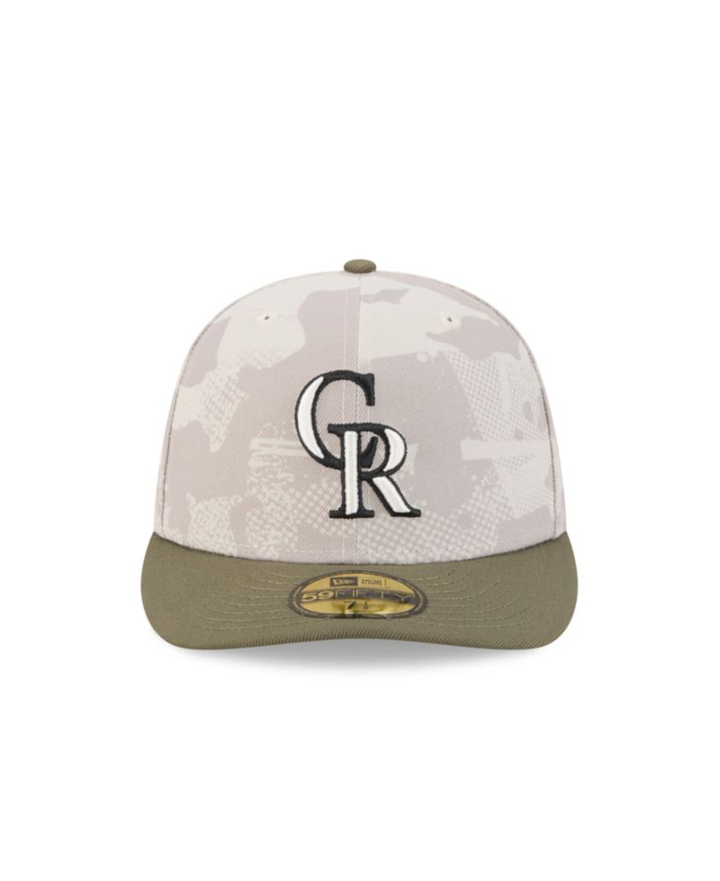 Men's Light Beige/Olive Colorado Rockies 2025 Armed Forces Day 59FIFTY Fitted Hat