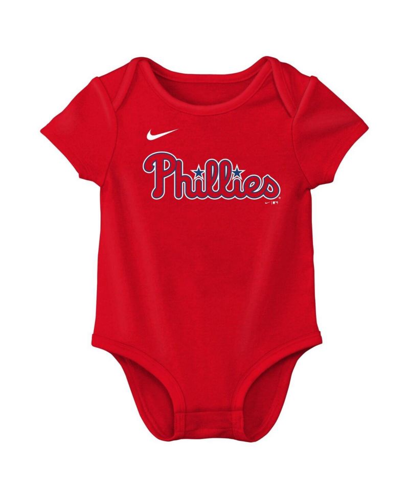 Baby Boys and Girls Bryce Harper Red Philadelphia Phillies Name & Number Bodysuit