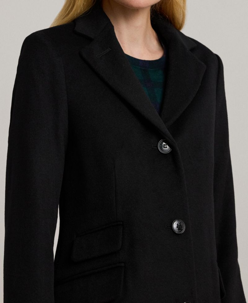 Petite Notched-Collar Walker Coat