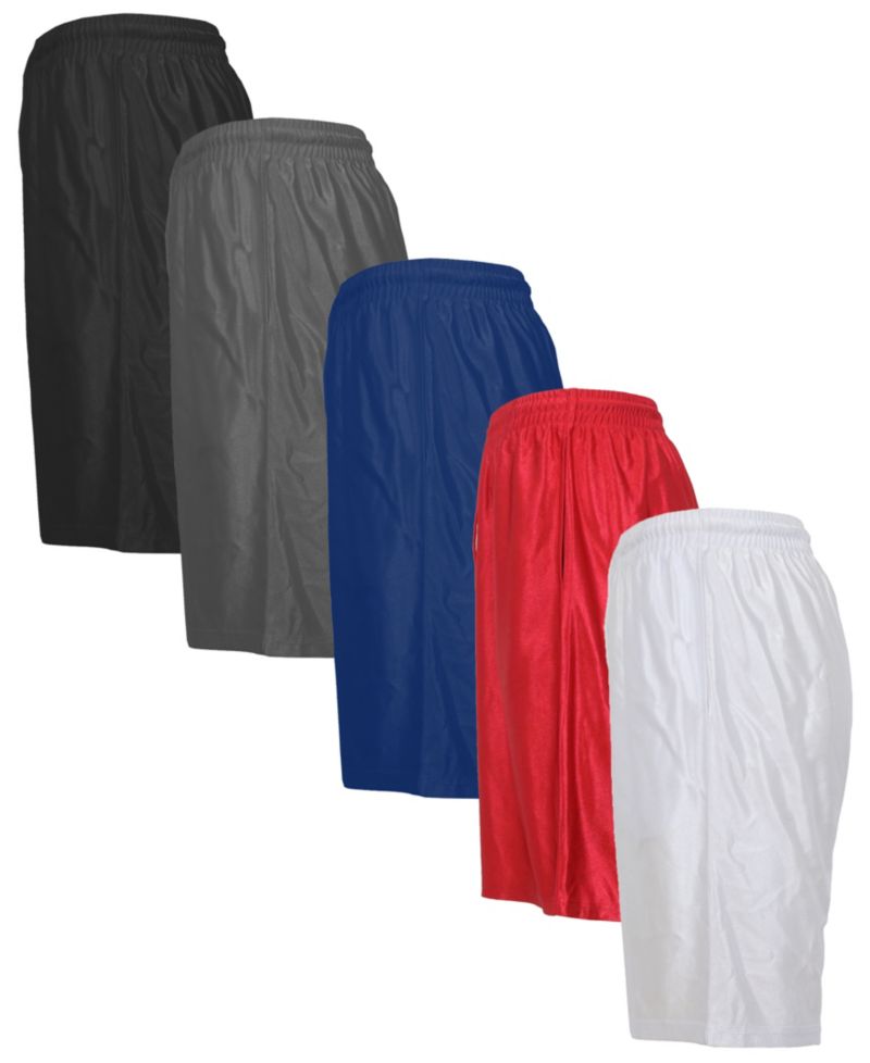 Men's 5-Pack Lightweight Breathable Moisture Wicking Mesh Shorts