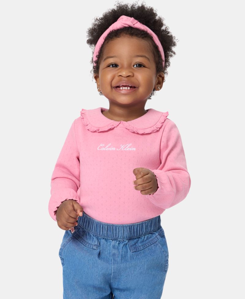 Baby Girls' Long-Sleeve Bodysuit, Pants and Bow Headband, 3-Piece Set