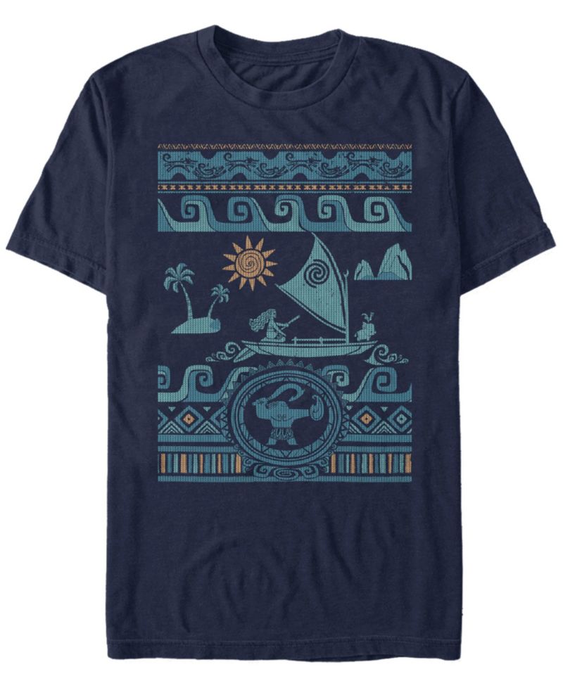 Disney Men's Moana Ocean Sweater Collage, Short Sleeve T-Shirt