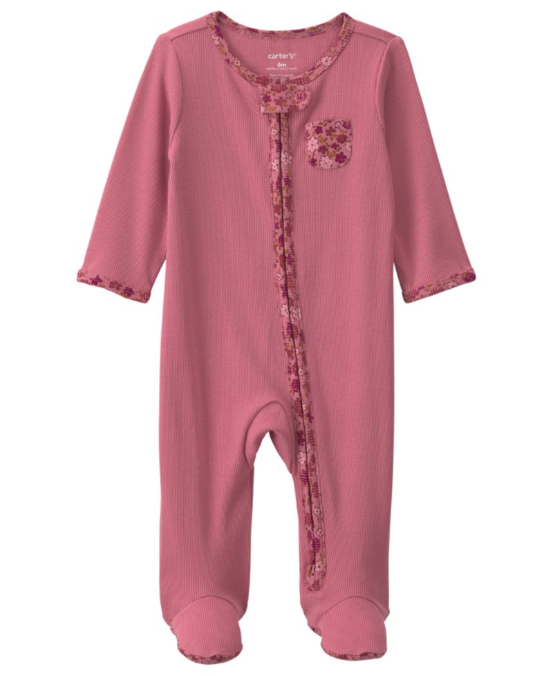Baby Girls' Floral 2-Way Zip Sleep & Play