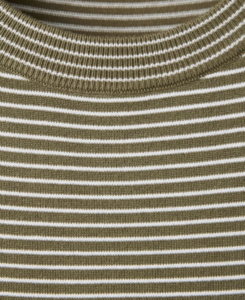 Women's New Now Short-Sleeve Striped Crewneck Sweater
