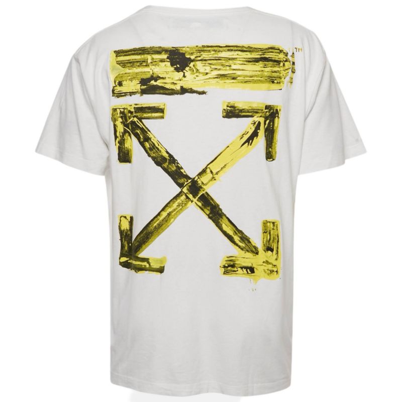 Men's White Arrow Paint Jersey Oversized T-Shirt