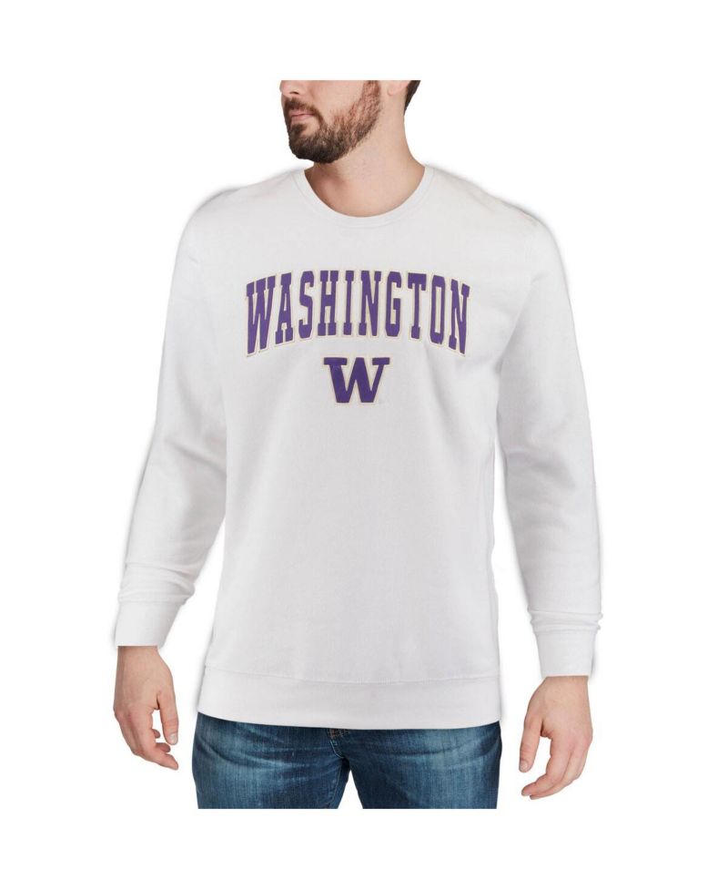 Men's Washington Huskies Arch & Logo Crew Neck Sweatshirt
