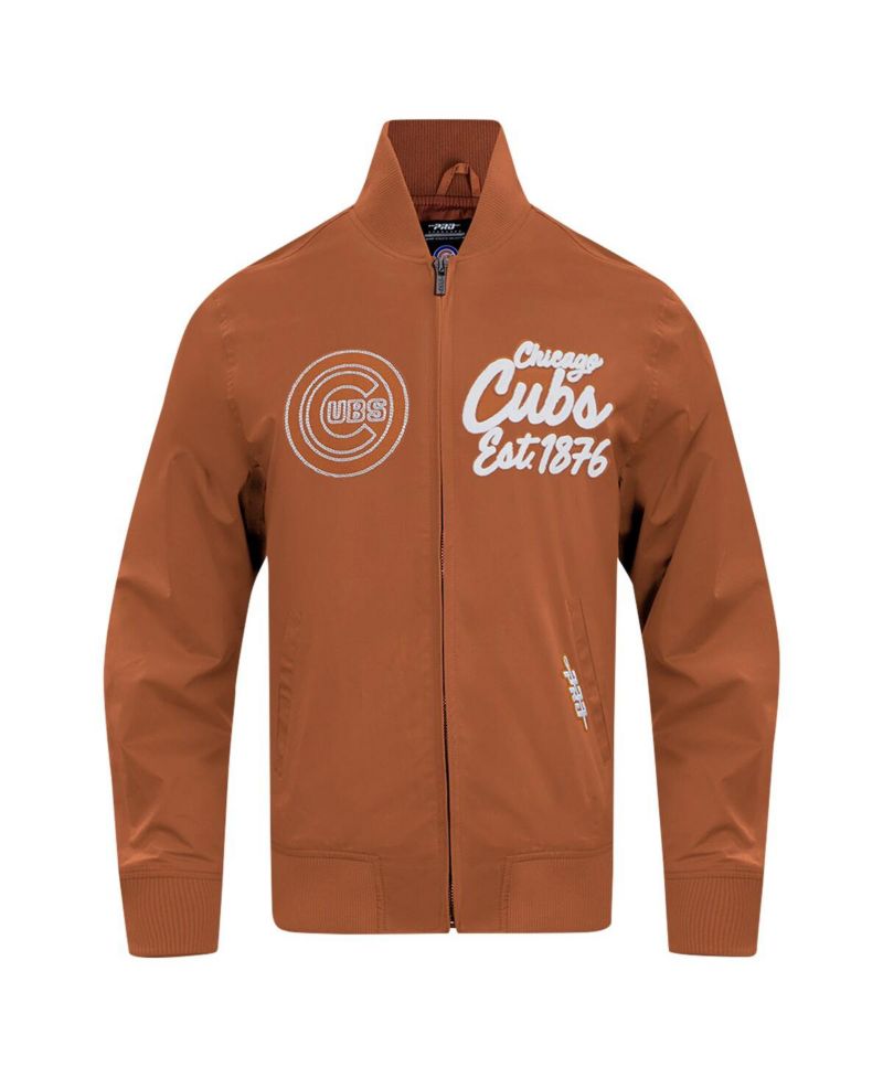 Men's Brown Chicago Cubs Paint The City Twill Full-Zip Jacket