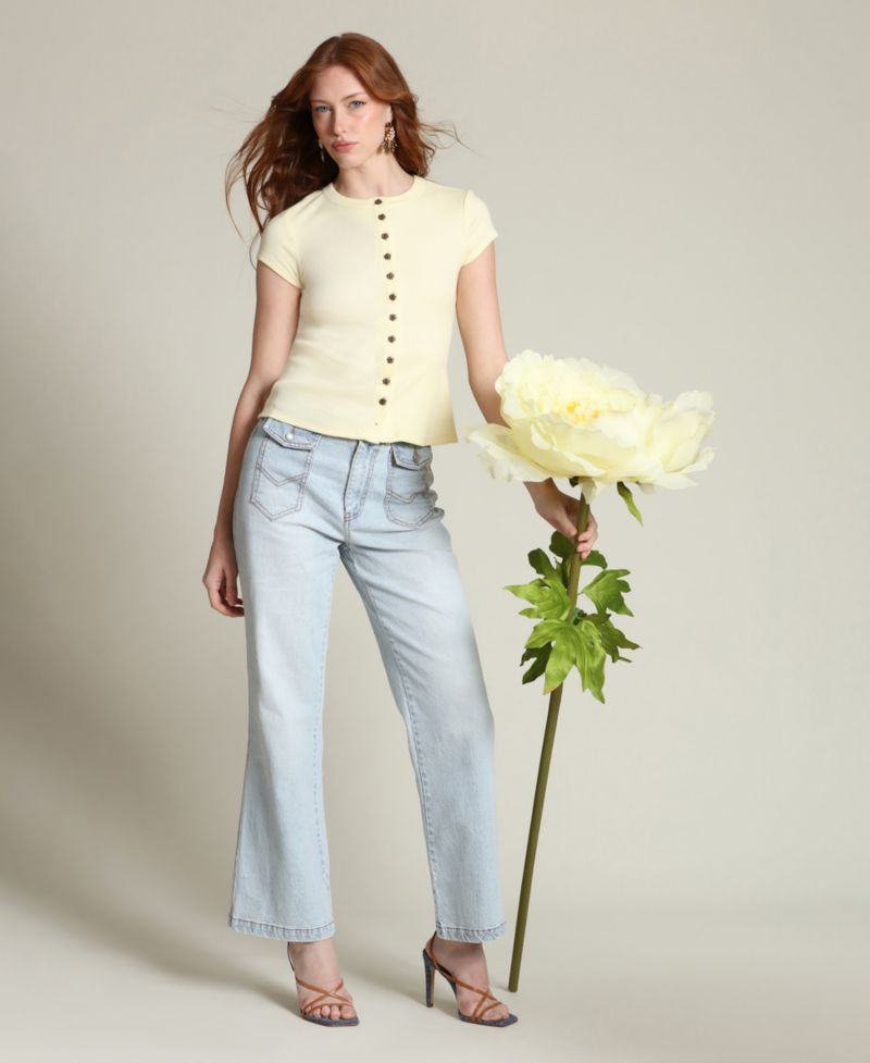 Women's Flare Leg Patch Pocket Jeans