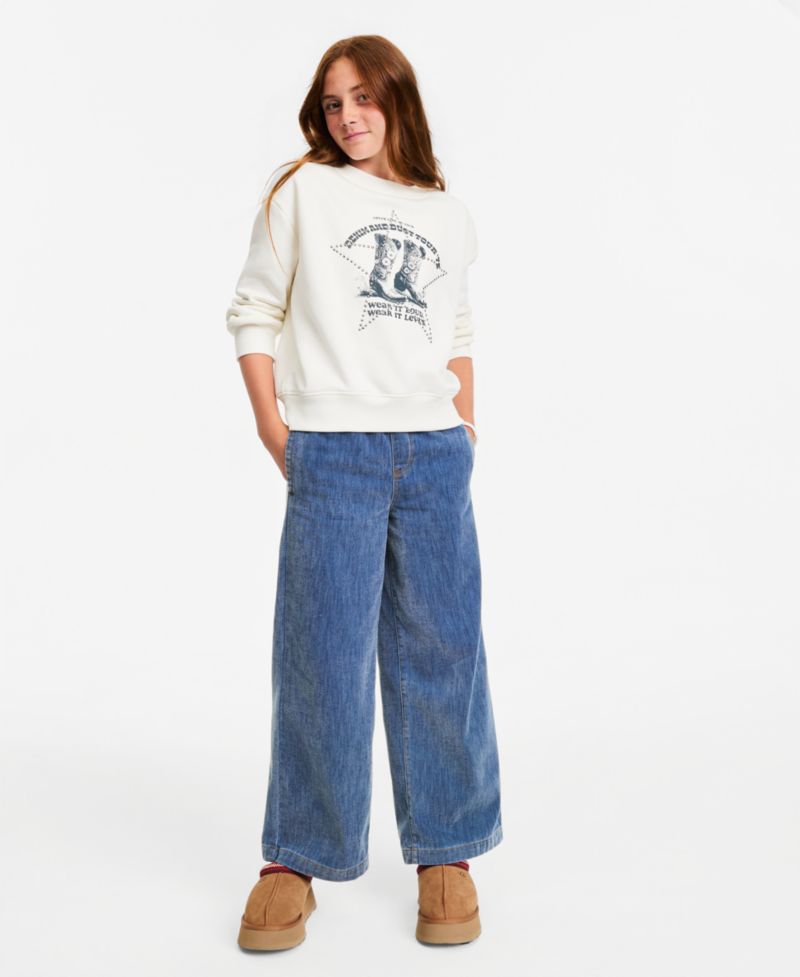 Girls' S-XL Denim Tour Crewneck Sweatshirt