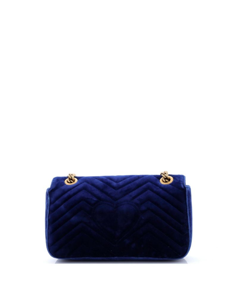 Small GG Marmont Flap Bag Embroidered Matelasse Velvet