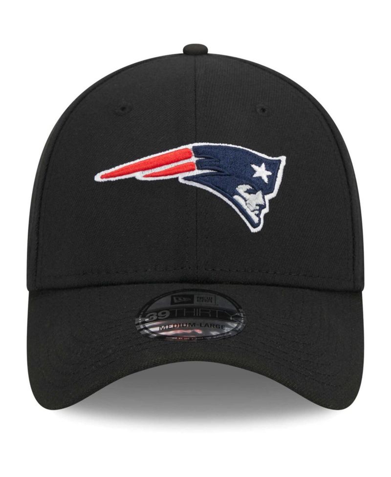 Men's Black New England Patriots Main 39THIRTY Flex Hat