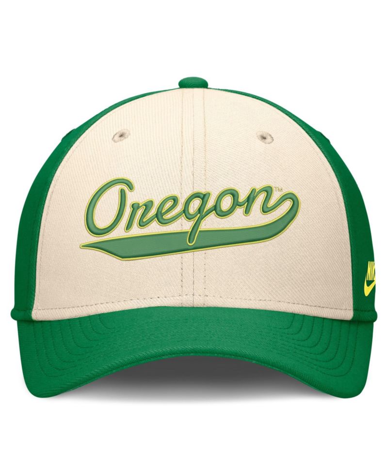 Men's Natural/Green Oregon Ducks Legacy Swooshflex Dri-FIT Hat