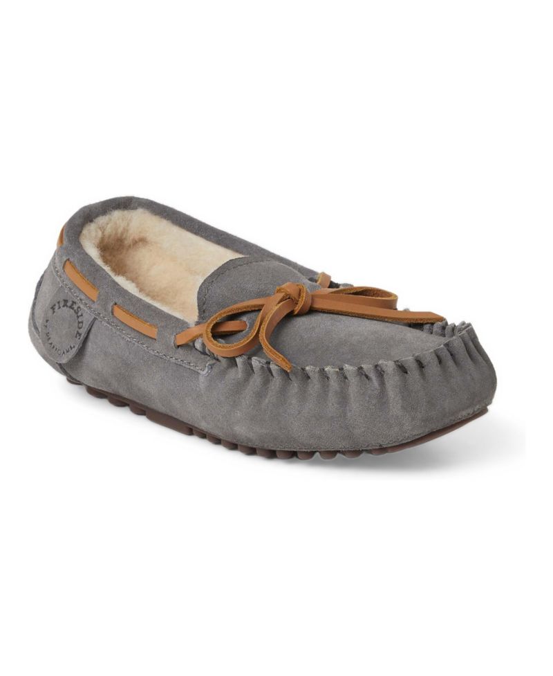Dearfoams Fireside By Kid's Parke Genuine Shearling Moccasin Slipper