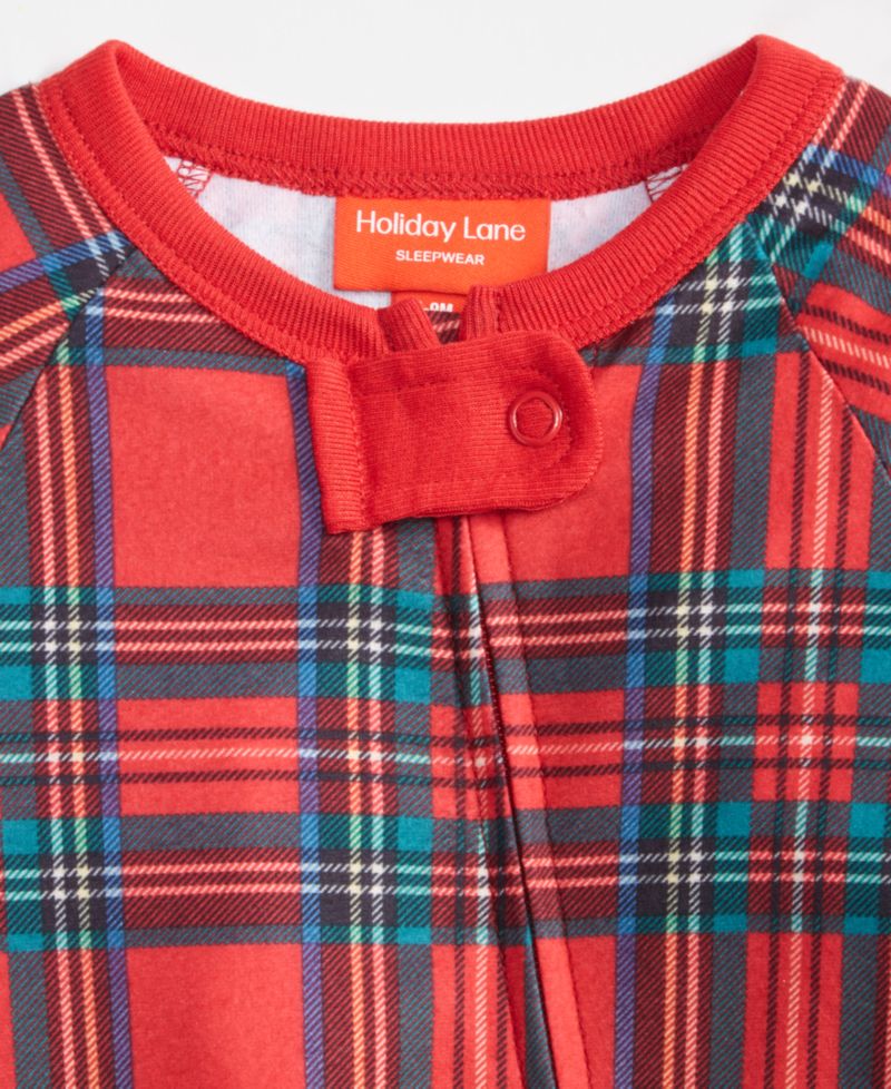 Infant Brinkley Plaid Cotton Matching Family Pajamas Onesie