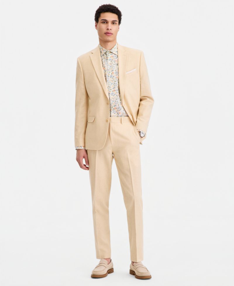 Men's Slim-Fit Linen-Blend Suit Separates