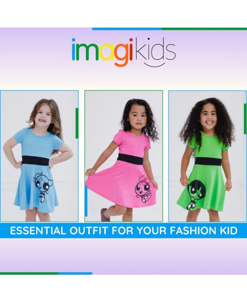 Toddler Girls The Powerpuff The Powerpuff Bubbles Blossom Buttercup Cosplay Dress to