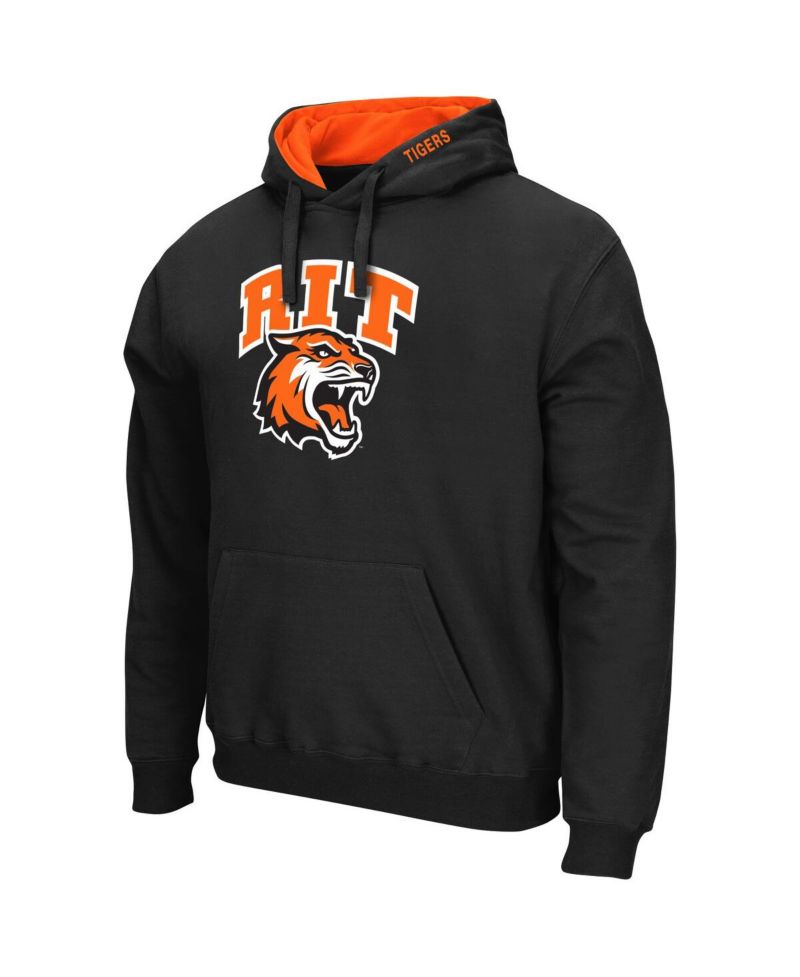 Men's Black Rochester Institute of Technology Tigers Arch & Logo Pullover Hoodie