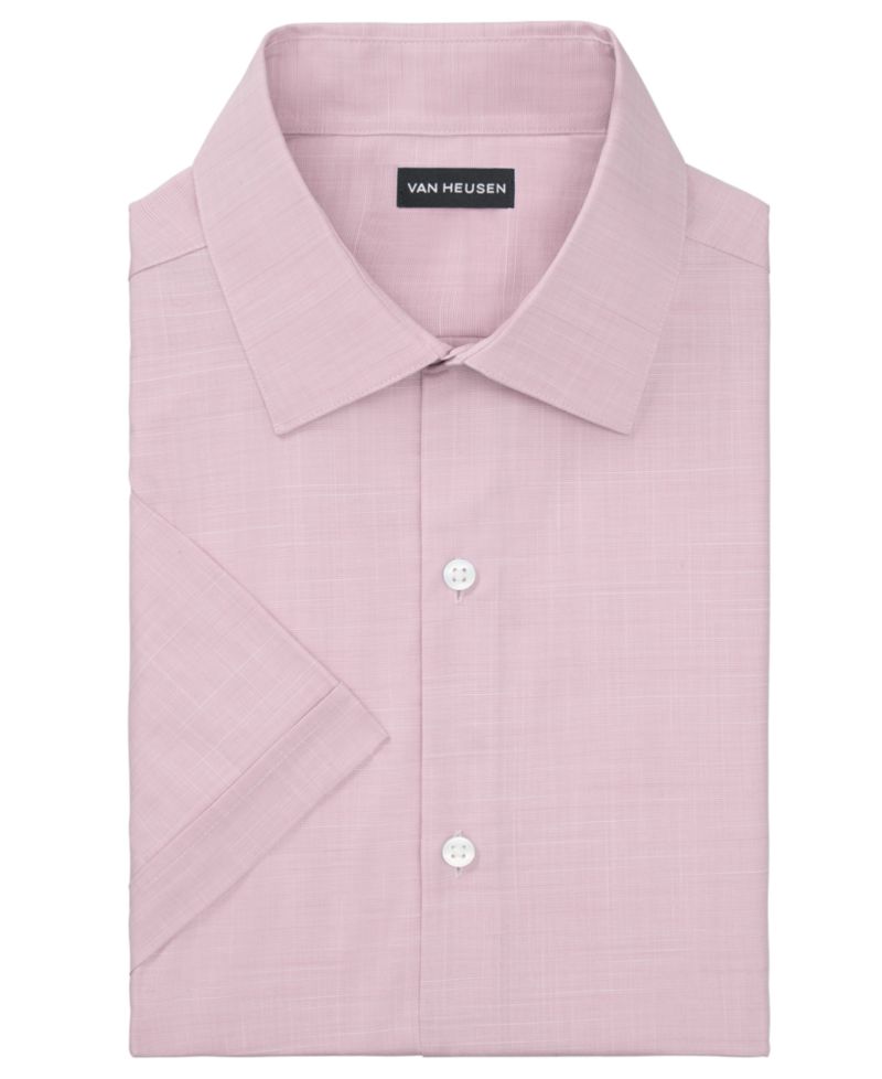 Men's Slim-Fit Short-Sleeve Spread Collar Shirt