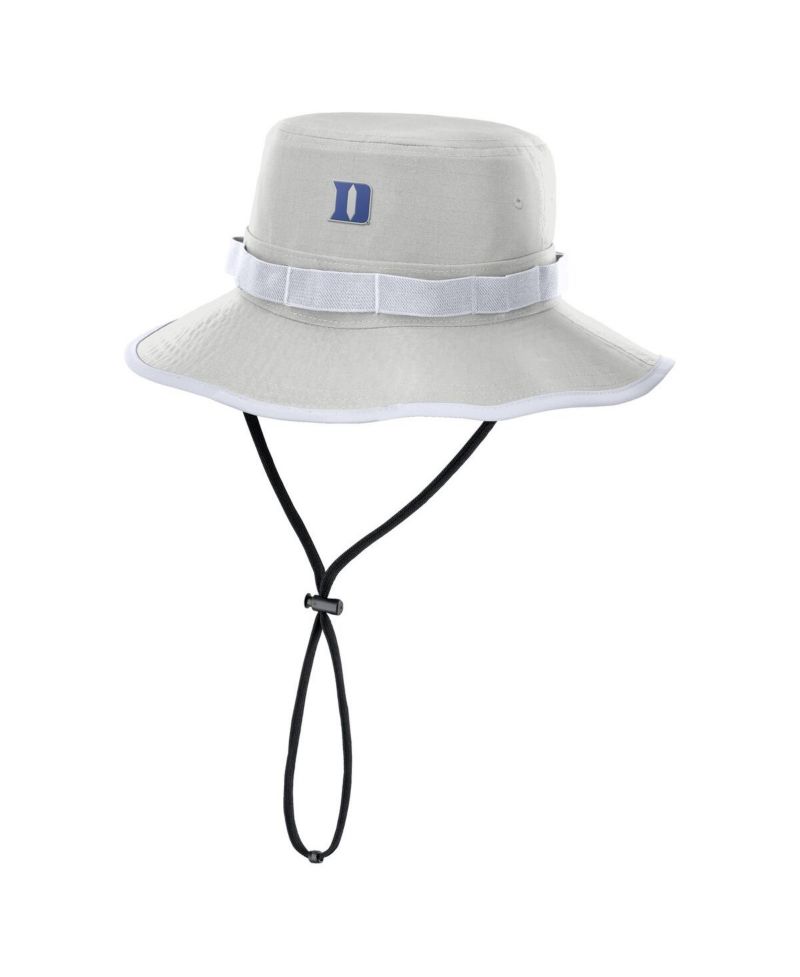 Men's Gray Duke Blue Devils 2025 Sideline Apex Boonie Performance Bucket Hat