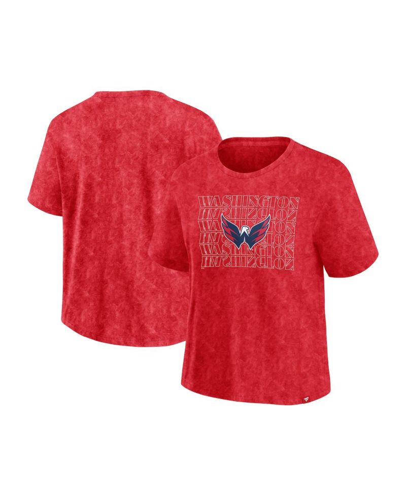Women's Red Washington Capitals Faded Wash T-Shirt