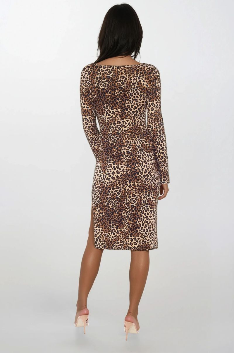 Women's Print DTY Long Sleeve Maxi Dress