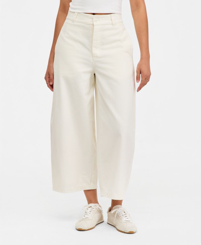 Women's We The Free Laydown High-Rise Barrel-Leg Chino Cotton Pants