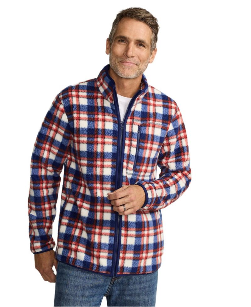 Men's Print Full Zip High Pile Fleece Jacket