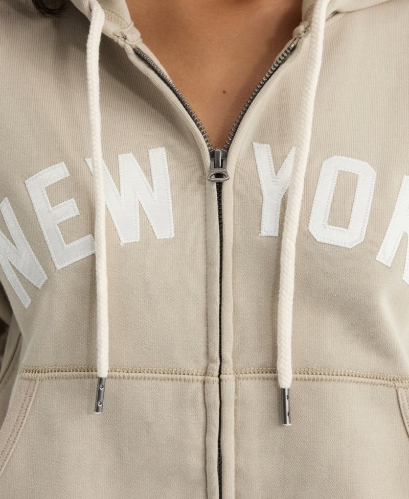 Women's New York Yankees Iconic Terry Full-Zip Cropped Fit Hoodie