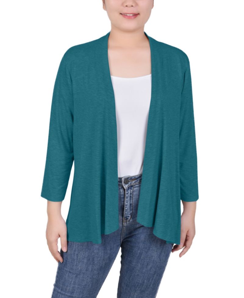 Women's Solid 3/4 Sleeve Cardigan