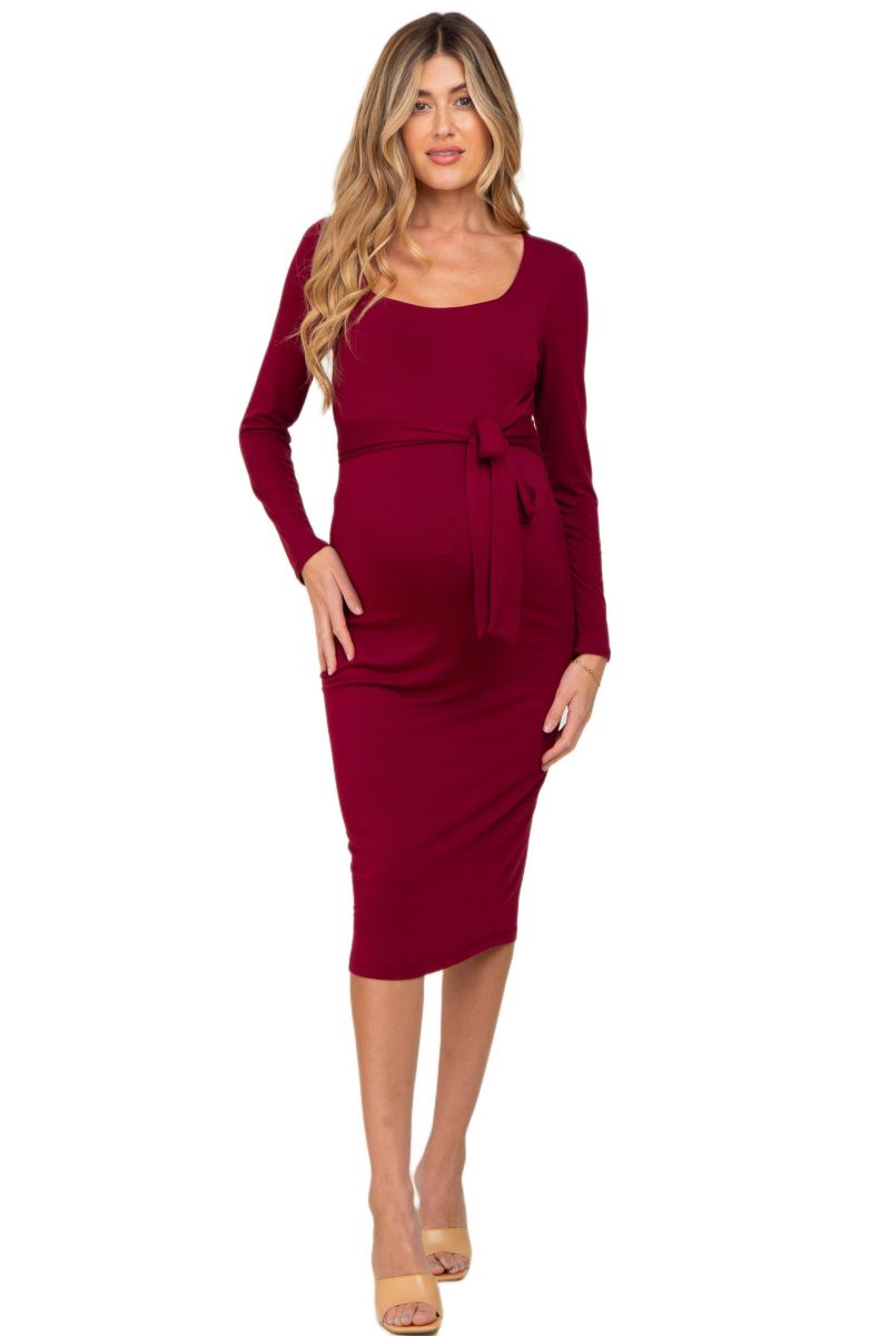 Women's Basic Square Neck Midi Dress