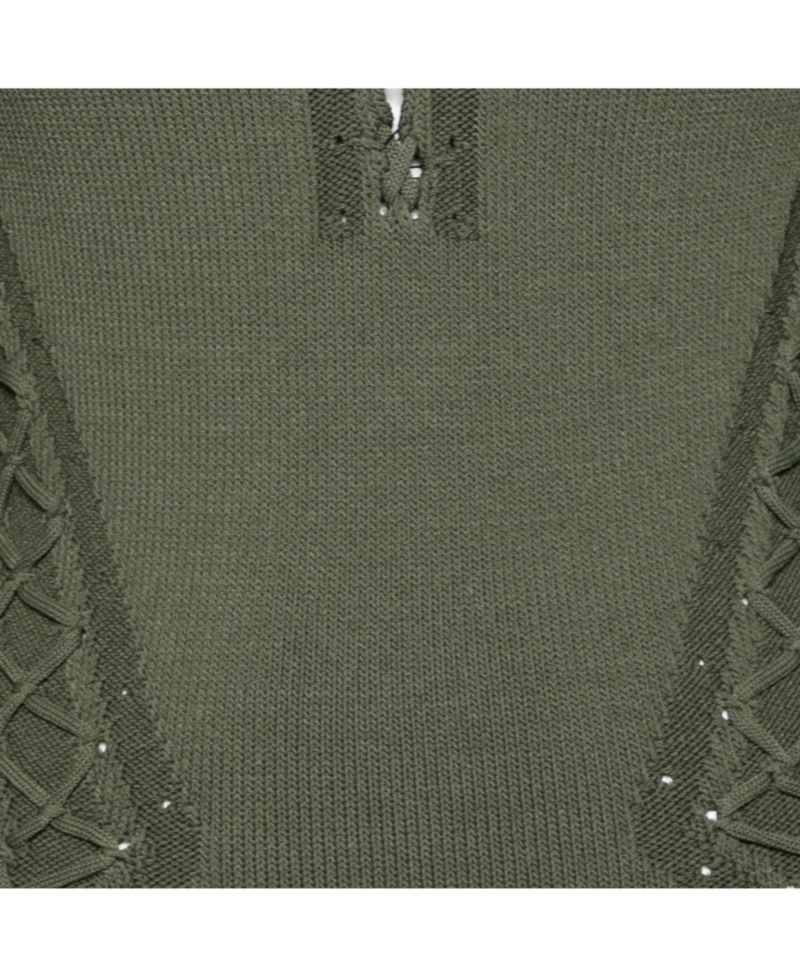 Women's Knitted Cut-Out Lace Up Detail Bodycon Dress