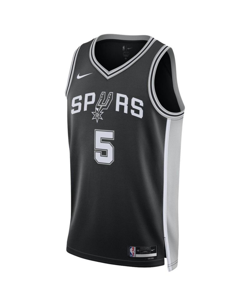 Men's and Women's Stephon Castle Black San Antonio Spurs Swingman Icon Edition Jersey