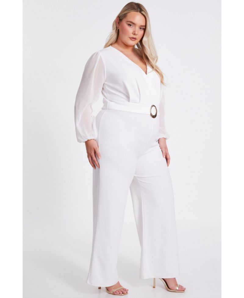 Women's Plus Size Wrap Buckle Jumpsuit