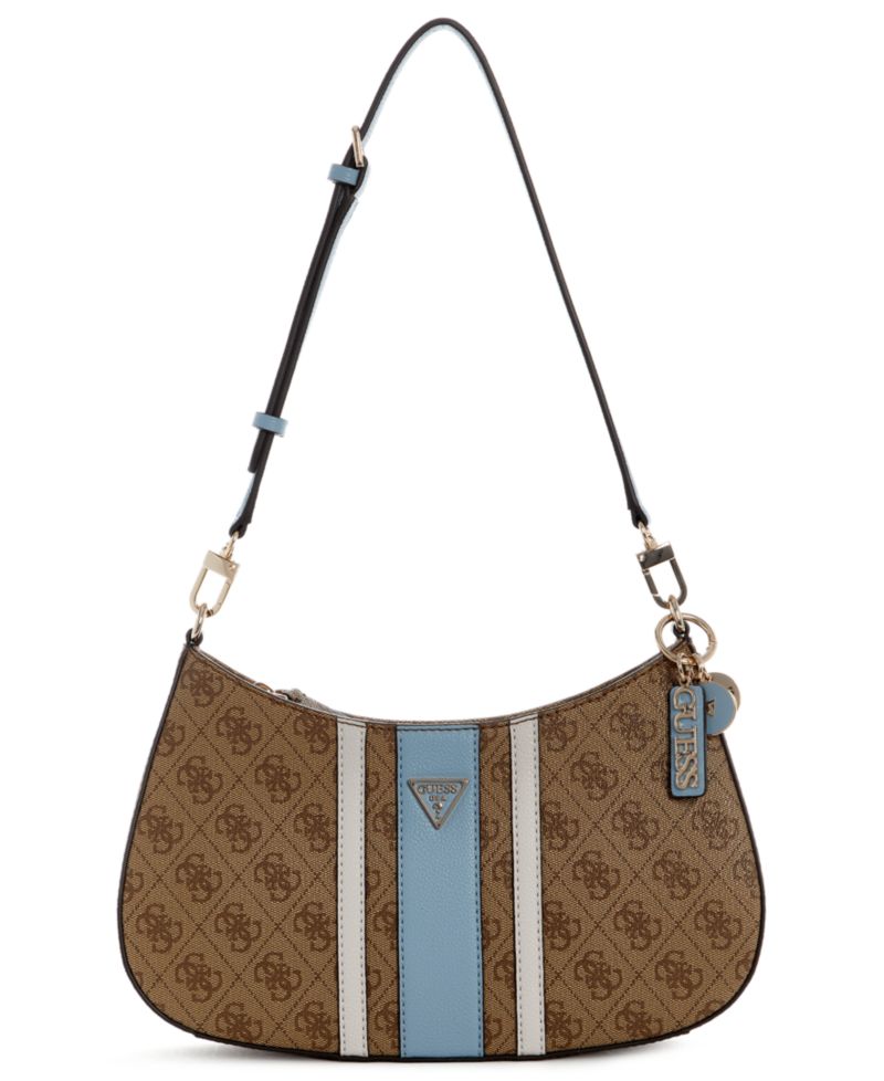 Noelle Small Logo Striped Shoulder Handbag