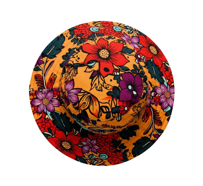 SUNSETTA Wide-Brim Satin-Lined Ankara Sun Hat